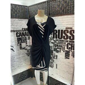 Forever L Black Knotted Front Cap Sleeve Dress